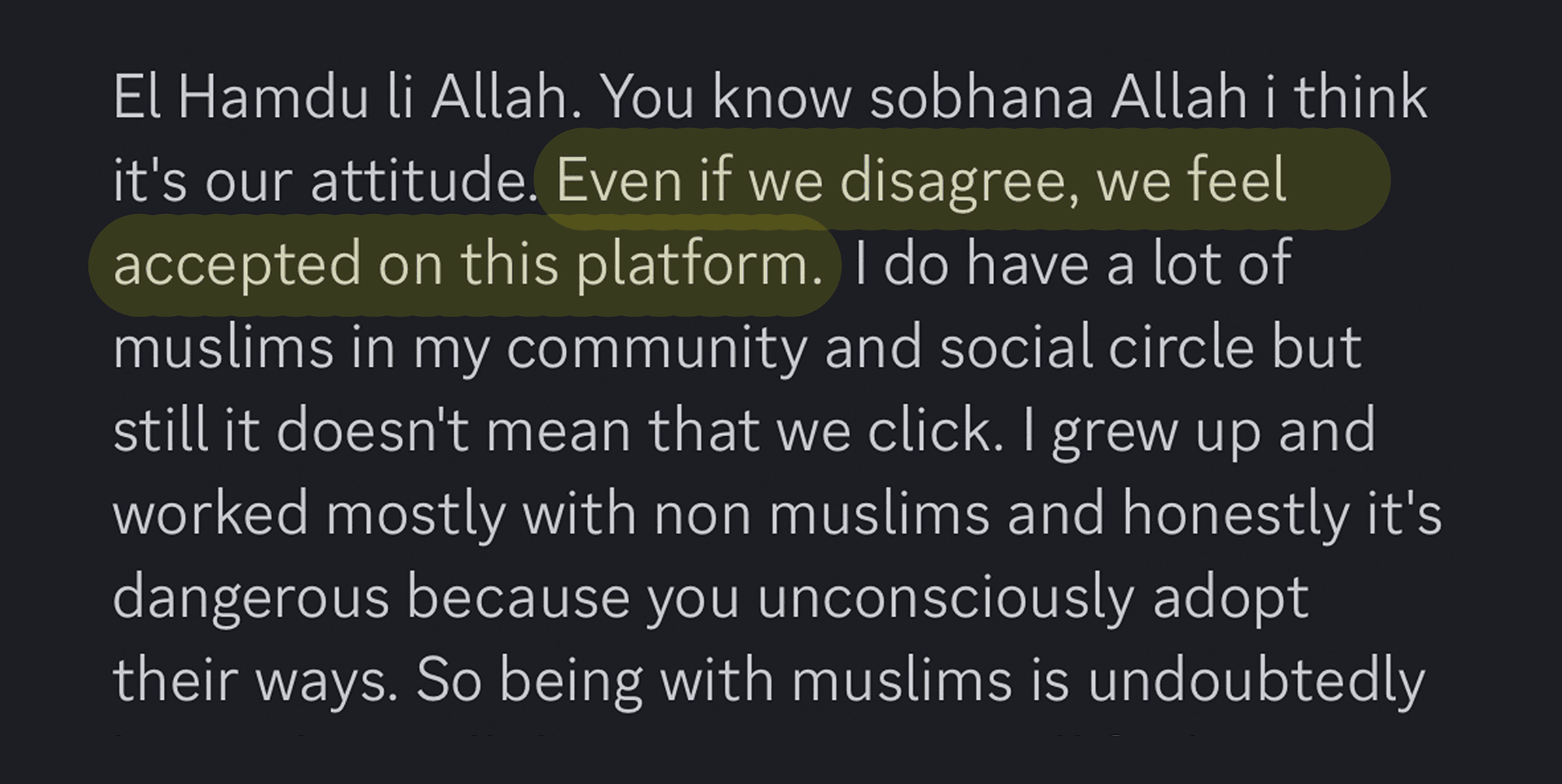 Student's testimonial screenshot